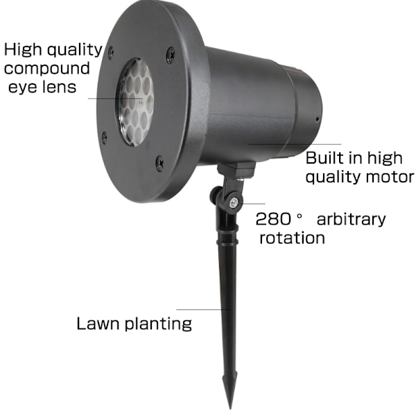 Jul landskapsprojektor snöflinga utomhus LED-lampor 14*29cm