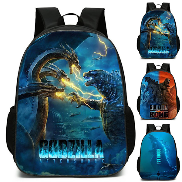 3D Godzilla vs Kong Ryggsäck Studenter Skolväska Reseryggsäck Barn Bokväskor B 30*15*40cm
