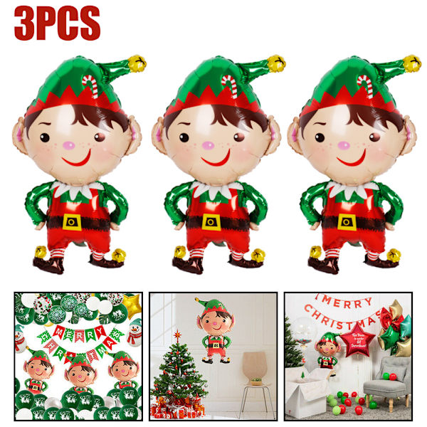 3 st jultecknade pojke ballong fest dekoration film ballong 3PCS
