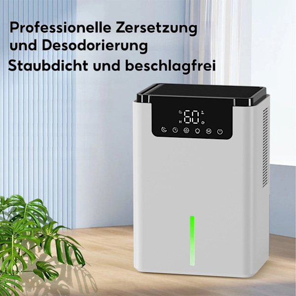 Luftavfuktare, 60W Intelligent Elektrisk Avfuktare, Med Avfrostnings- & Sovlägesfunktion, För Sovrum, Källare, Barnrum och Andra Rum