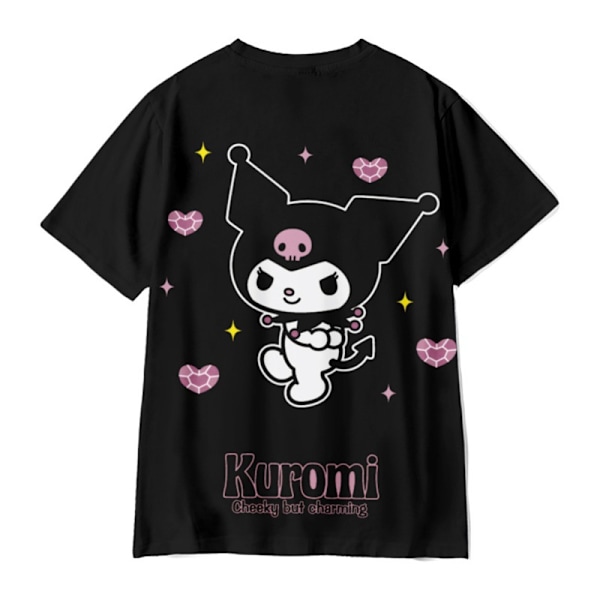 Kuromi tecknad T-shirt med korta ärmar för flickor, basic T-shirt, pullover C 140cm