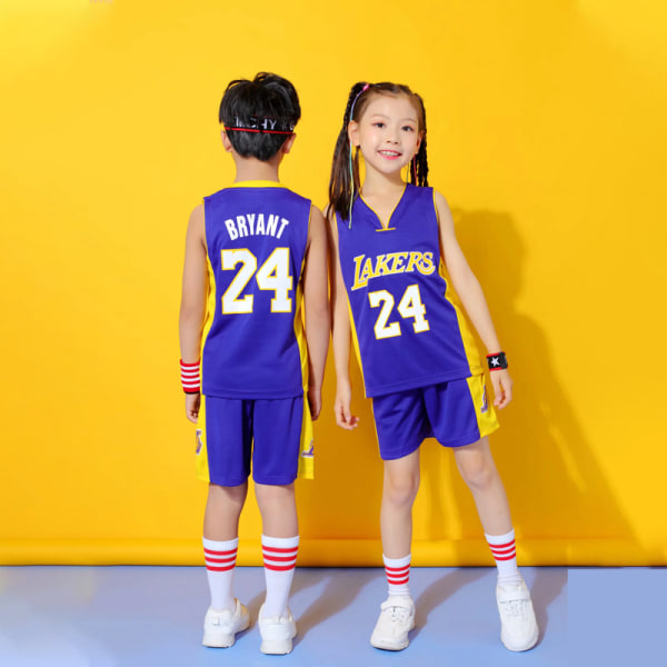 Basket Träningsoverall för barn Träningsdräkt Sportväst Topp + Shorts Sportkläder D XS
