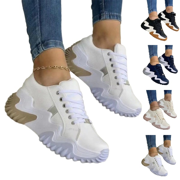 Kvinnor Sneaker Walking Shoes Bekväma Work Sneakers white 41