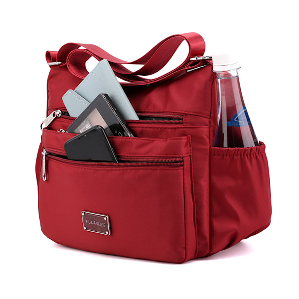 Damväska Messenger Bag Pack Resväska Casual Axelväska Slunga Ryggsäck Cross Body Väskor Red