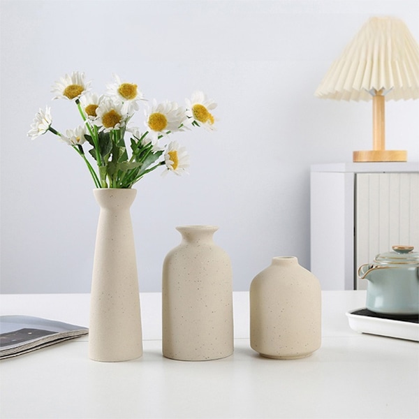 3 st/set Keramisk vas Dekorativ torkad blombehållare, Boho blomväxtbehållare, Hantverksornament, Heminredning, för hem, kontor, present till bröllop