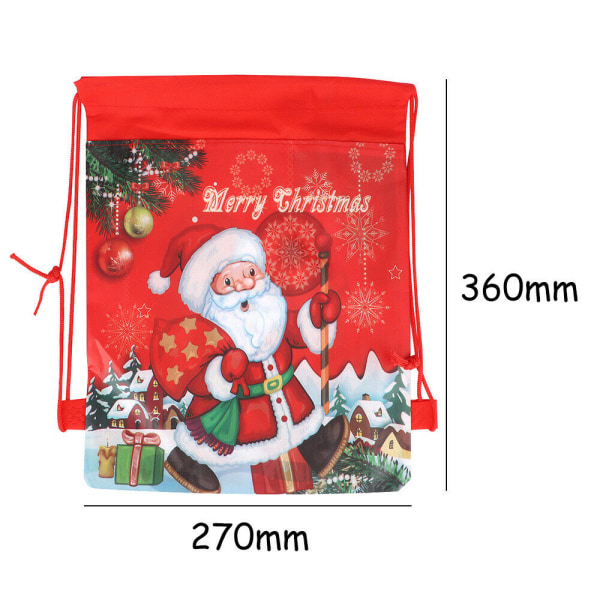 6 st jul förpackning presentpåsar med dragsko B 6PCS