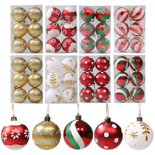 6 st färgglada julgranskulor julgransdekorationspresenter I 6PCS