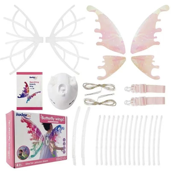 Kvinnors flicka Fairy Wings, Lys upp fjärilsvingar med LED-lampor Cosplay leksaker