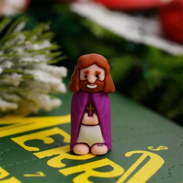 Julkalender med Blind Box, Mini Jesusfigurer, Leksak, Nedräkningskalender, 24 Dagar, Julgåva