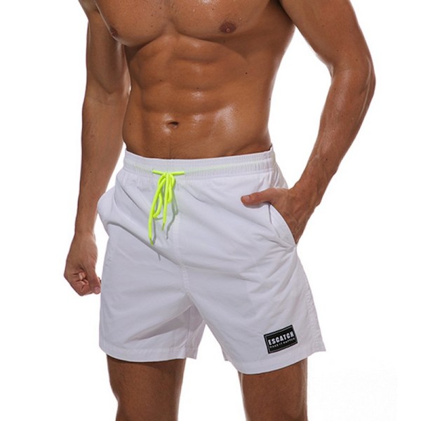 Herr Solid Strappy Beach Trunks Casual Loose grey XL