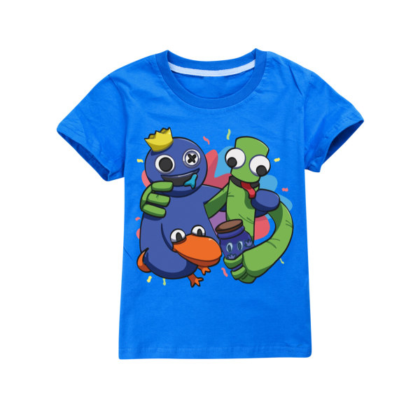 Barn Tecknad Rainbow Friends Printed T-shirt Toppar Casual Blus navy blue
