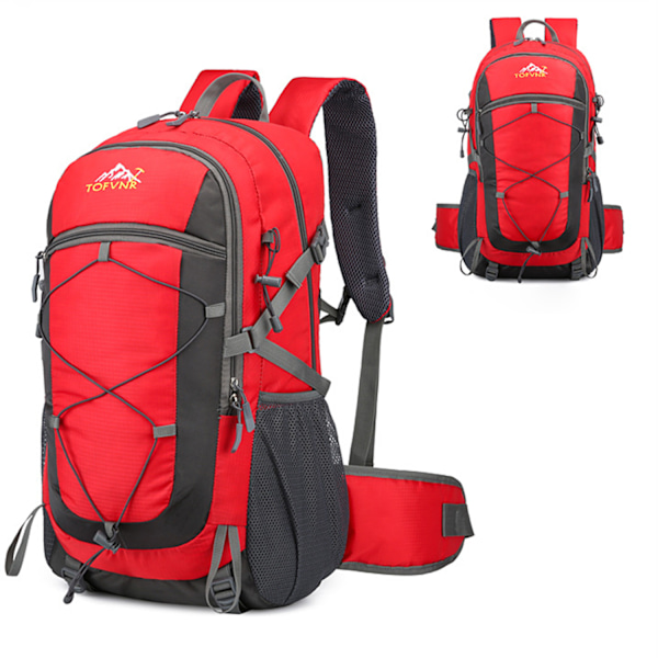 Vandringsryggsäck, 36-55L Trekkingryggsäck, Vattentät Utomhusryggsäck, Reseryggsäck, för Sport, Cykling, Klättring, Bergsklättring red