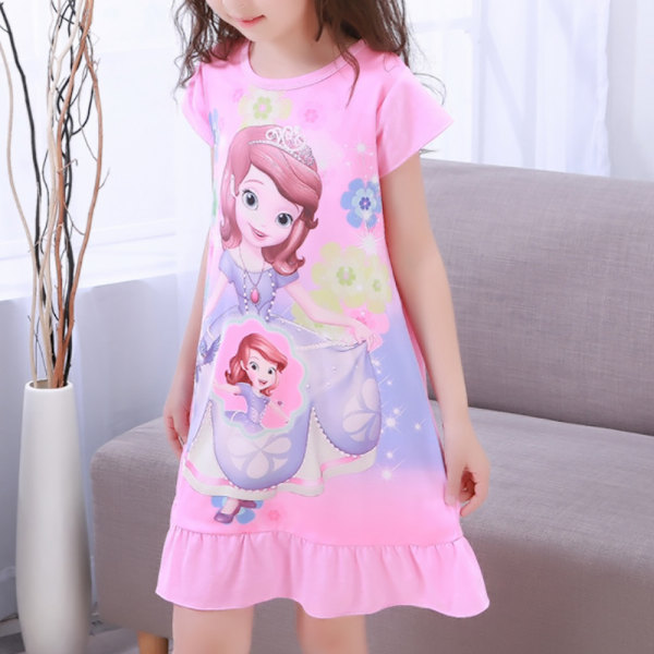 Lilla flickor Frozen Princess Pyjamas Nattlinne Småbarn Tryckt Nattklänning Sovkläder #4 12