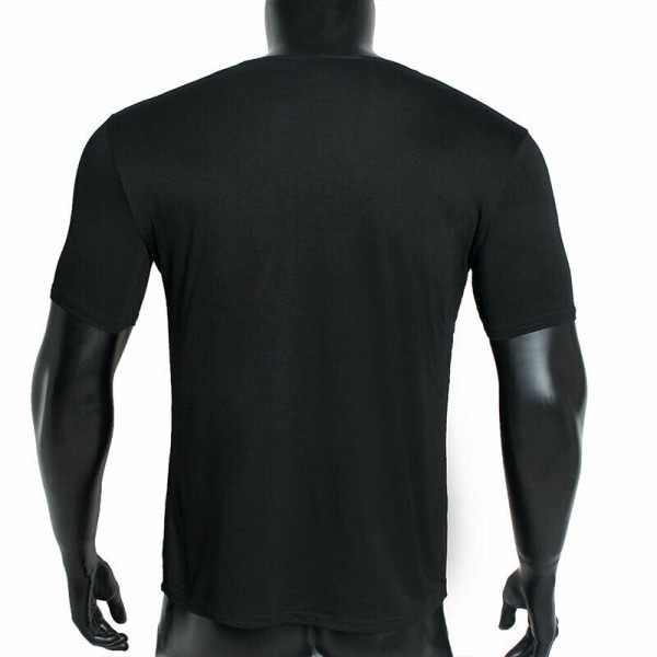 Mjuk kortärmad t-shirt för män Slim Fitness Sports Tee Toppar Grey M