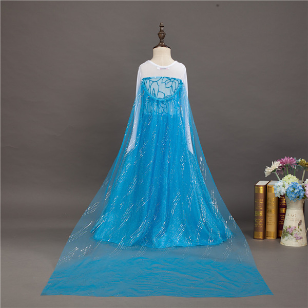 Flickor Prinsessa Elsa Klänning Kostym Cosplay Födelsedagsfest Prinsessklänning Med Tillbehör 150cm