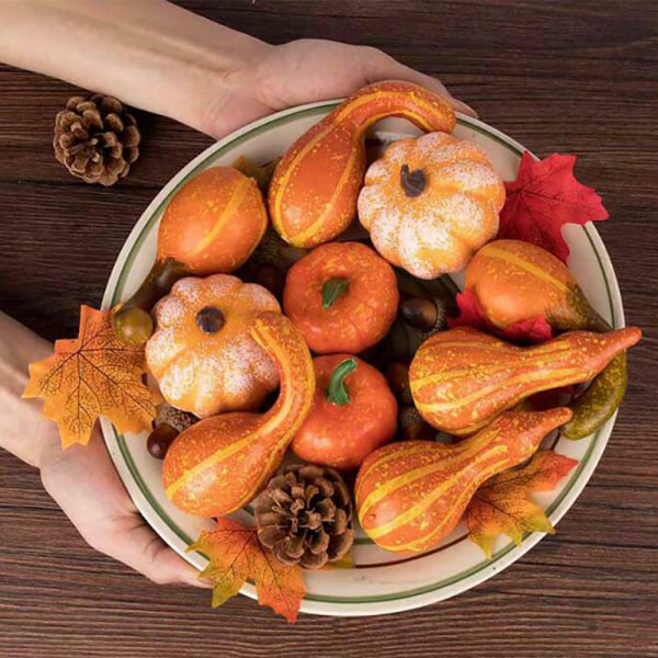 50st Mini Pumpa Kotte Blad Dekor Thanksgiving Halloween