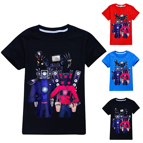 Kids Skibidi Toalett Speakerman Print Pojkar Flickor Casual Kortärmad T-Shirt Tee Red 140cm