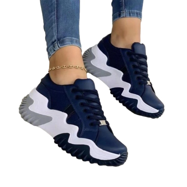 Kvinnor Sneaker Walking Shoes Bekväma Work Sneakers blue 43