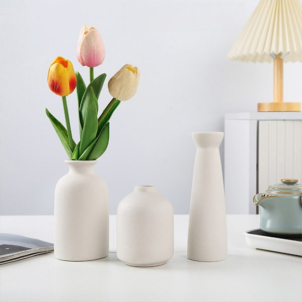 3 st/set Keramisk vas Dekorativ torkad blombehållare, Boho blomväxtbehållare, Hantverksornament, Heminredning, för hem, kontor, present till bröllop