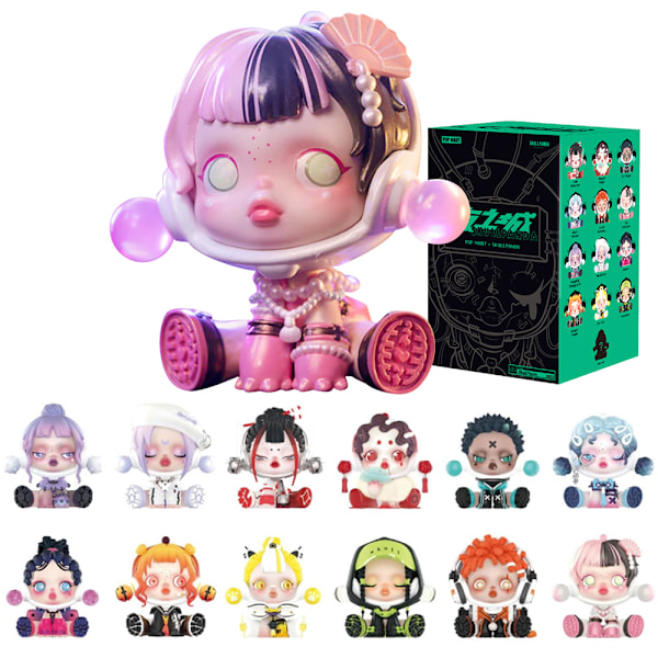 Pop Mart Labubu The Monsters City of Night Series Labubu Blind Box Samlarfigur Slumpmässig Samlarobjekt Kreativ Gåva (1 Blind Box, 9cm)