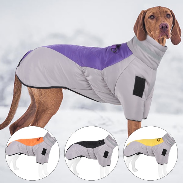 Kläder för husdjurshundar, väst, utomhus, vinter, vadderad jacka, kläder Grayish violet XL