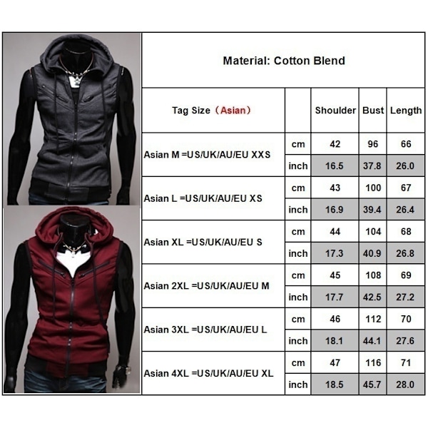 Plus Size Herr Huvtröjor Rock wine XL