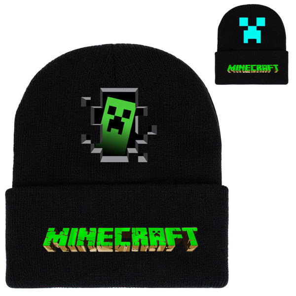 Minecraft stickad mössa för pojkar flicka julklapp B