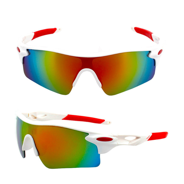 Cycling Polarized Sports Solglasögon Glasögon för män kvinnor White Frame Red Mercury