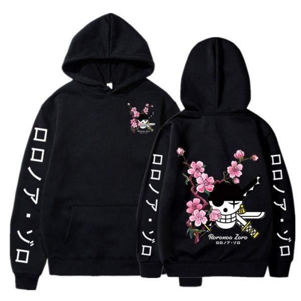 ONE PIECE Tryckta Hoodies Herr Dam Långärmad Sweatshirt Huvtröja Pullover Toppar L