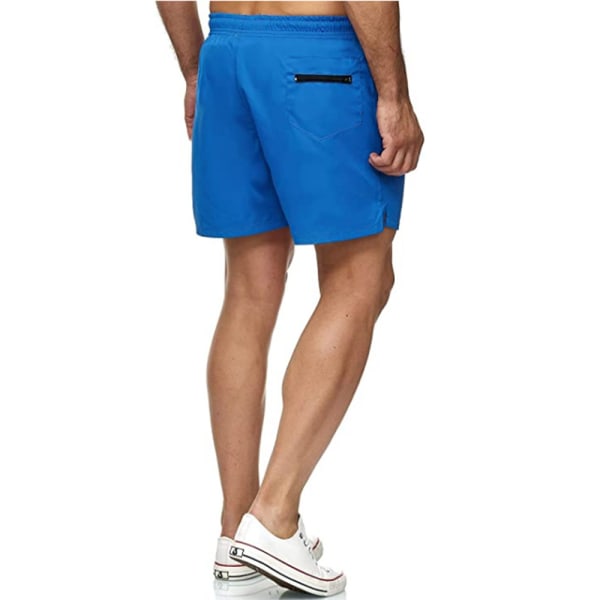 Fitness Portabla shorts med spetsficka Träningsbyxor för män Blue 3XL