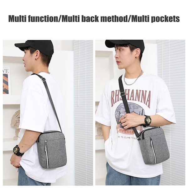 Herr Messenger Bag Pack Utility Reseväska Arbetsaxel Väska Cross Body Väskor Gray