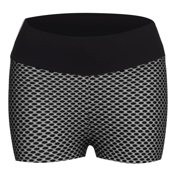 Andningsbara Honeycomb Jacquard Yoga Shaping Shorts för kvinnor Black XL