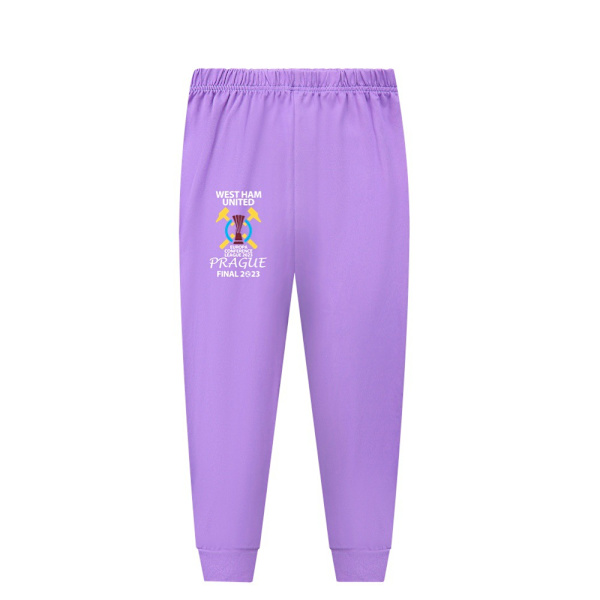 Stickad kostym barn flickor hemmakläder långärmad pyjamas set purple 140cm