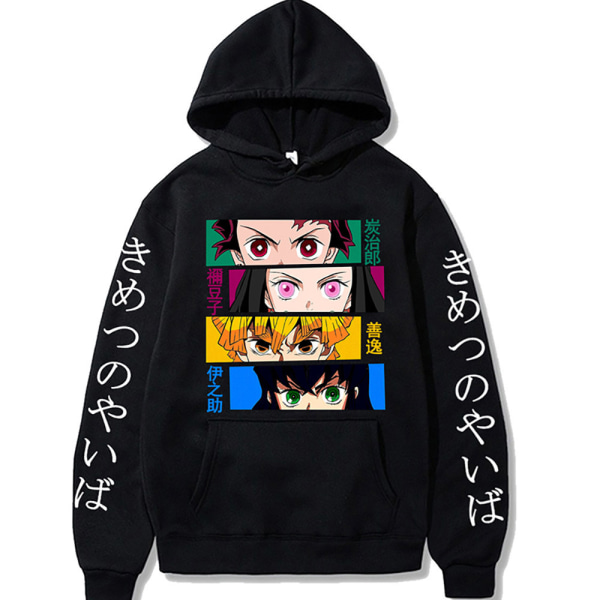 Demon Slayer Hoodie Tanjiro Zenitsu Inosuke Eyes Hooded Pullover Sweatshirt Toppar XL