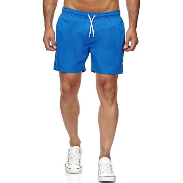 Fitness Portabla shorts med spetsficka Träningsbyxor för män Blue 3XL
