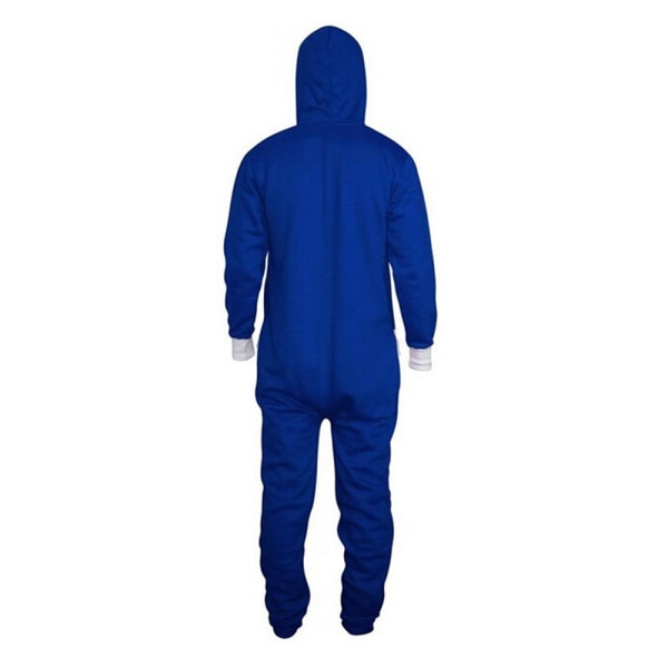 Winter Warm Fleece Playsuit Jumpsuit Zip Casual Pyjamas Homewear Blue S