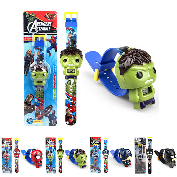 Barn pojkar flickor superhjälte armband klocka infällbar med rem The Incredible Hulk