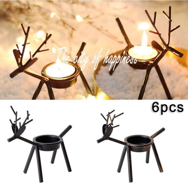 6 st Fawn Ljusstake Jul Romantisk Middag Rekvisita 6PCS