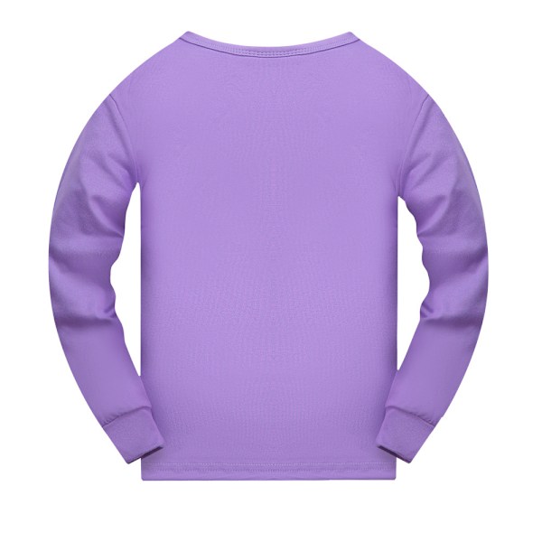 Stickad kostym barn flickor hemmakläder långärmad pyjamas set purple 130cm