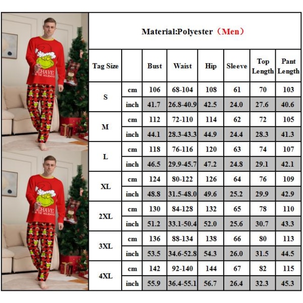 Familj Jul Pyjamas Matchande Set Semester Xmas Sovkläder Set Dad L