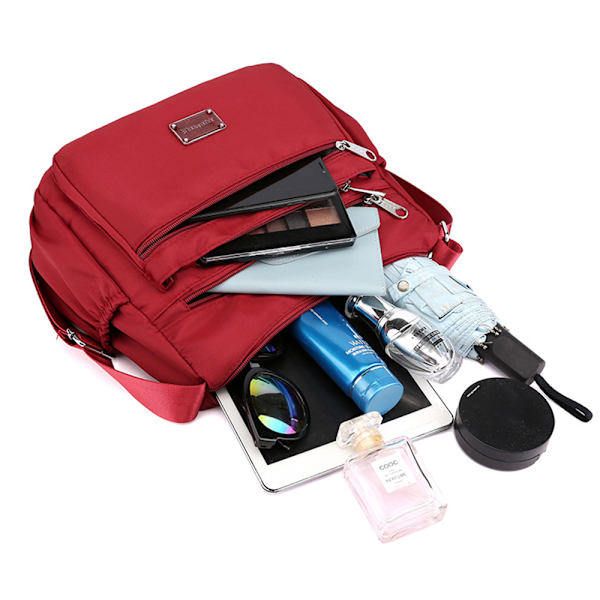 Damväska Messenger Bag Pack Resväska Casual Axelväska Slunga Ryggsäck Cross Body Väskor Red