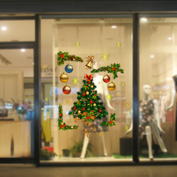 Jul Fönster Vägg Dörr Dekaler Julgran Dekal Heminredning
