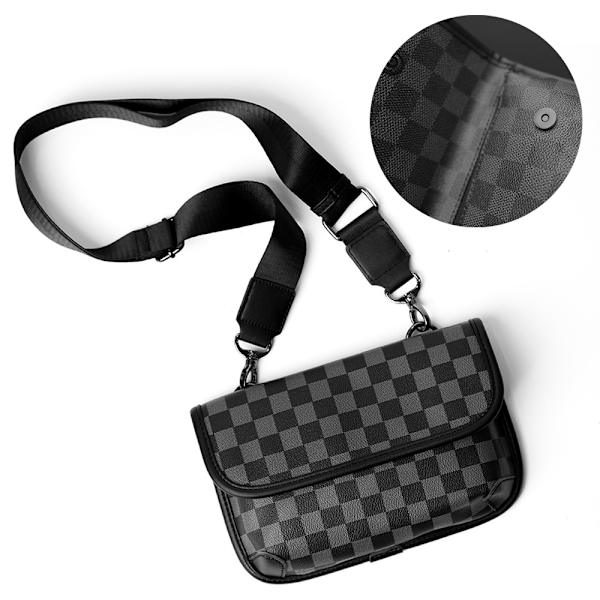 Trendig rutig crossbody-väska för män