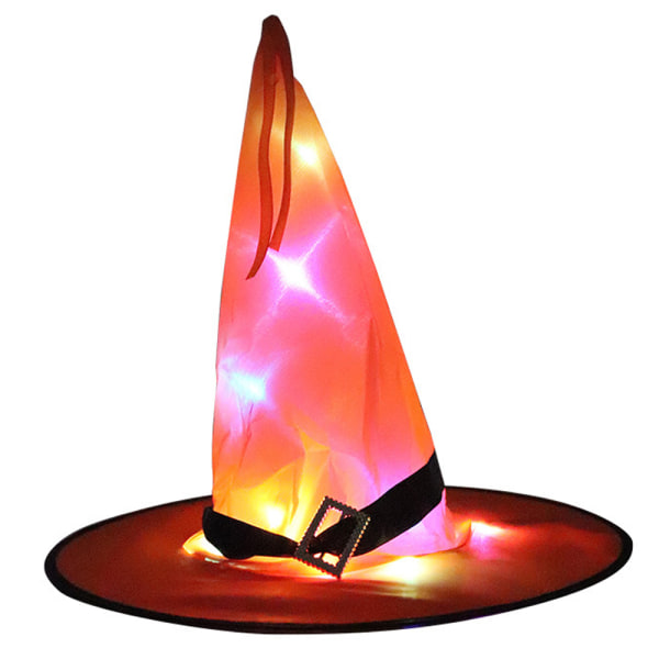 Halloween Hat LED Glödande Häxhatt Harry Potter Magic Hat Orange