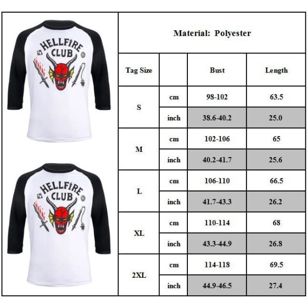 Stranger Things Säsong 4 3d Hellfire Club T-Shirt Vuxna Unisex S
