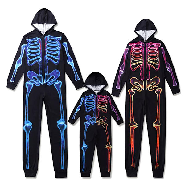 Förälder-barn Body Pajamas Hoodie Halloween Cos Party Kostym Mother M