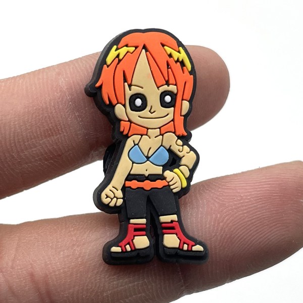 12 st Anime One Piece Croc Charms Sko Dekoration för Clog Sandaler Skor Tillbehör