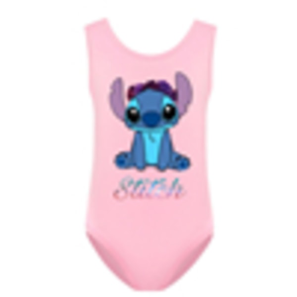 Barn Cartoon Stitch Badkläder Simdräkt Baddräkt Bikini Pink