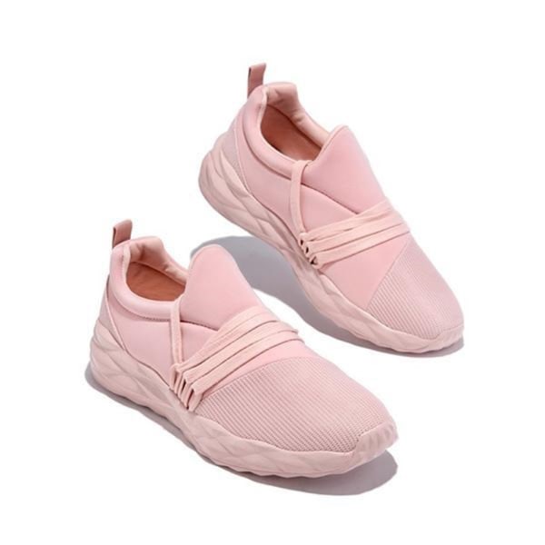 Sneakers för kvinnor Sneakers Enfärgad Mesh andas snörning pink 36