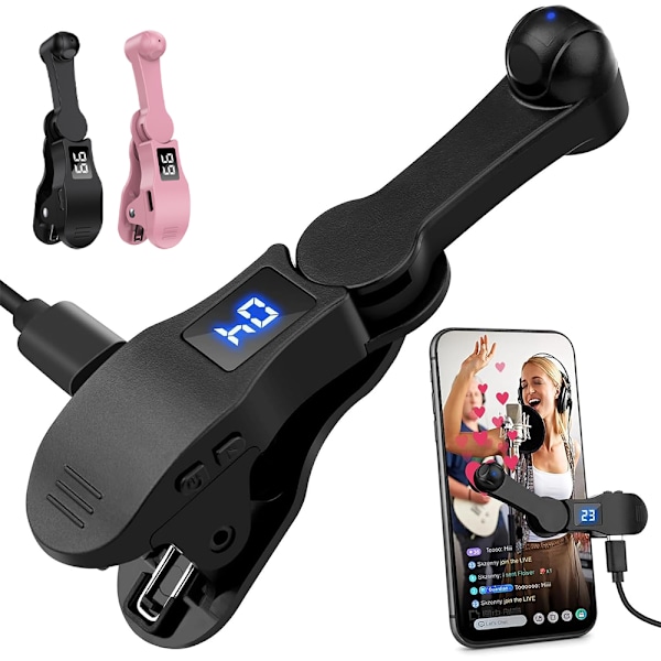 Digital Auto Screen Clicker USB Telefontapp LED-display 180 graders rotation Smart Phone Apps Tyst drift Fingerklicksimulator Black